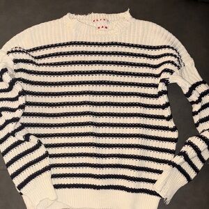 Marni Black and White Striped Kids Sweater